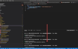 Visual Studio Code showing live ng-serve in the background